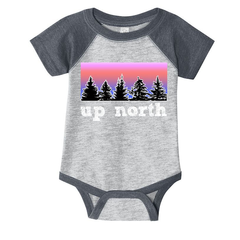 UpNorth Sunset Pine Tree Lake Life Nature Infant Baby Jersey Bodysuit
