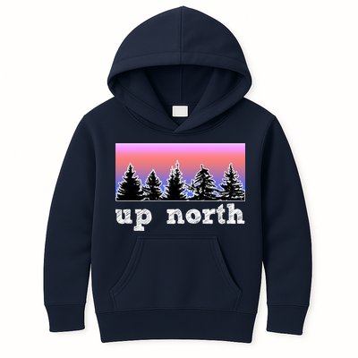UpNorth Sunset Pine Tree Lake Life Nature Kids Hoodie