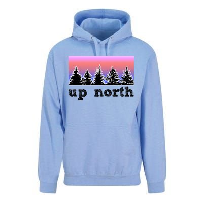 UpNorth Sunset Pine Tree Lake Life Nature Unisex Surf Hoodie