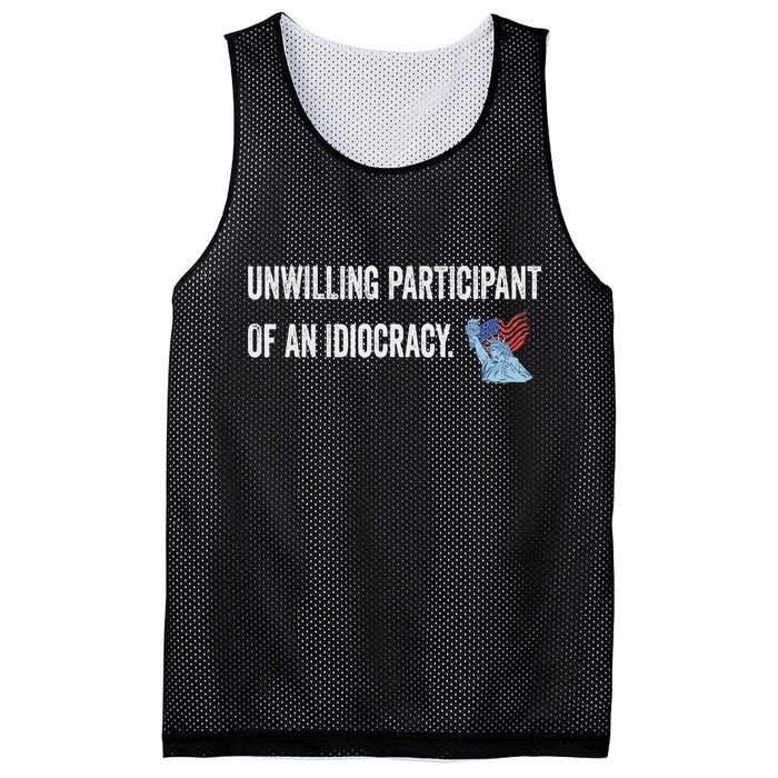 Unwilling Participant Of An Idiocracy Mesh Reversible Basketball Jersey Tank