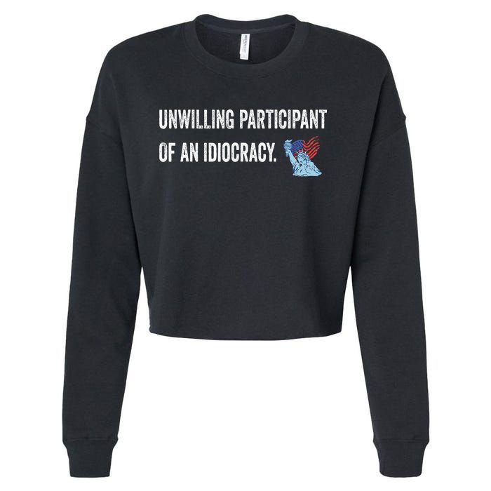 Unwilling Participant Of An Idiocracy Cropped Pullover Crew
