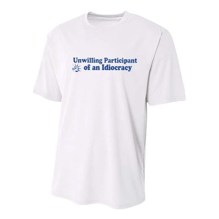 Unwilling Participant Of An Idiocracy Youth Performance Sprint T-Shirt