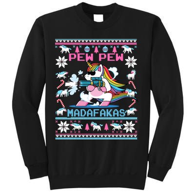 Unicorn Pew Pew Madafakas Ugly Christmas Sweater Sweatshirt