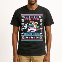 Unicorn Pew Pew Madafakas Ugly Christmas Sweater Tall T-Shirt