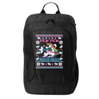 Unicorn Pew Pew Madafakas Ugly Christmas Sweater City Backpack