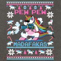Unicorn Pew Pew Madafakas Ugly Christmas Sweater Cotton Canvas Backpack