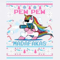 Unicorn Pew Pew Madafakas Ugly Christmas Sweater Garment-Dyed Sweatshirt