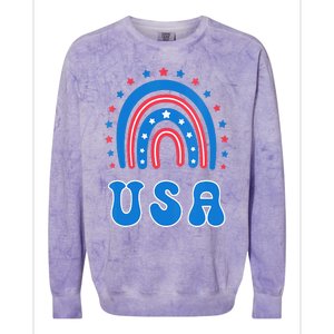 Usa Patriotic Proud To Be An American Colorblast Crewneck Sweatshirt