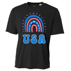 Usa Patriotic Proud To Be An American Cooling Performance Crew T-Shirt