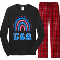 Usa Patriotic Proud To Be An American Long Sleeve Pajama Set