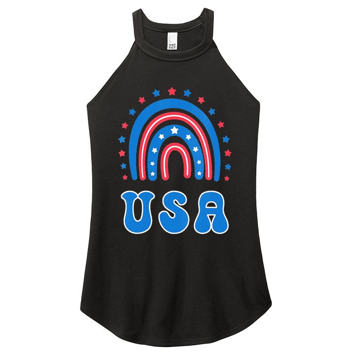 Usa Patriotic Proud To Be An American Women's Perfect Tri Rocker Tank