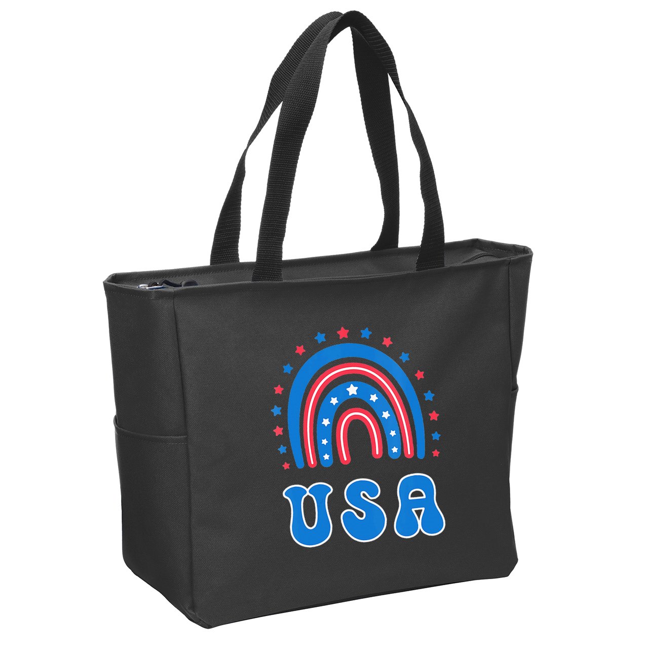 Usa Patriotic Proud To Be An American Zip Tote Bag