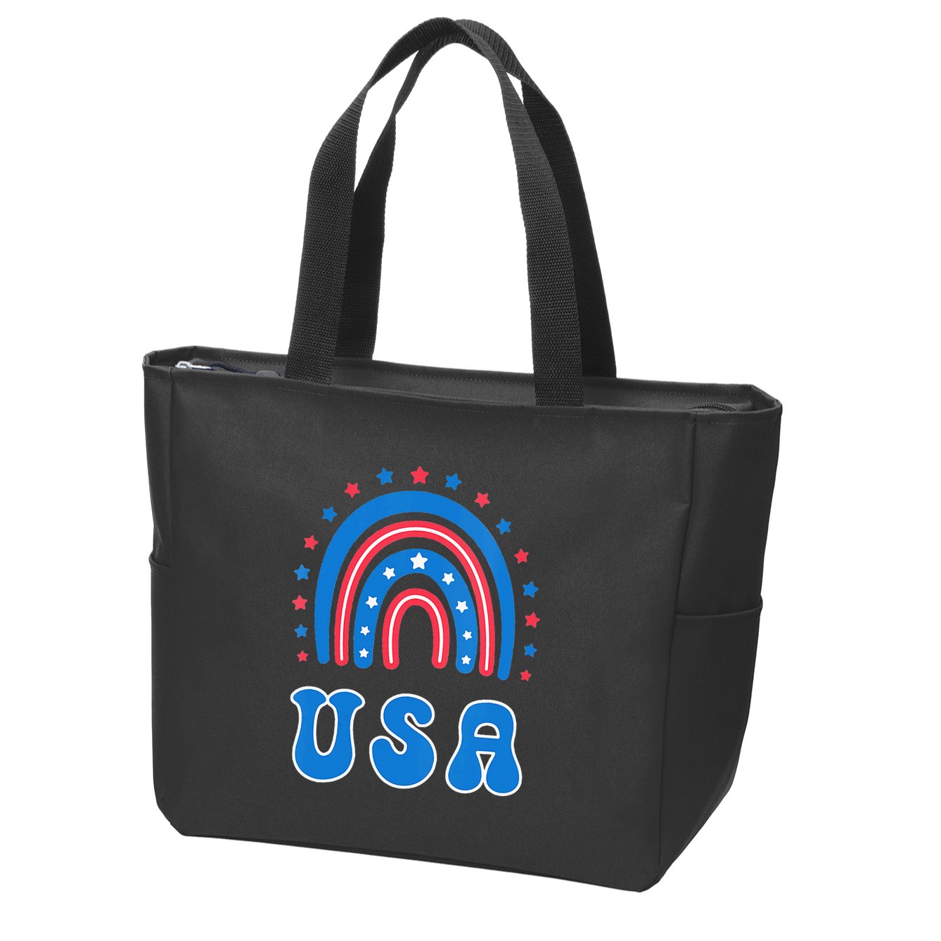 Usa Patriotic Proud To Be An American Zip Tote Bag