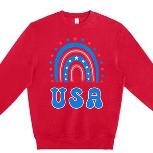 Usa Patriotic Proud To Be An American Premium Crewneck Sweatshirt