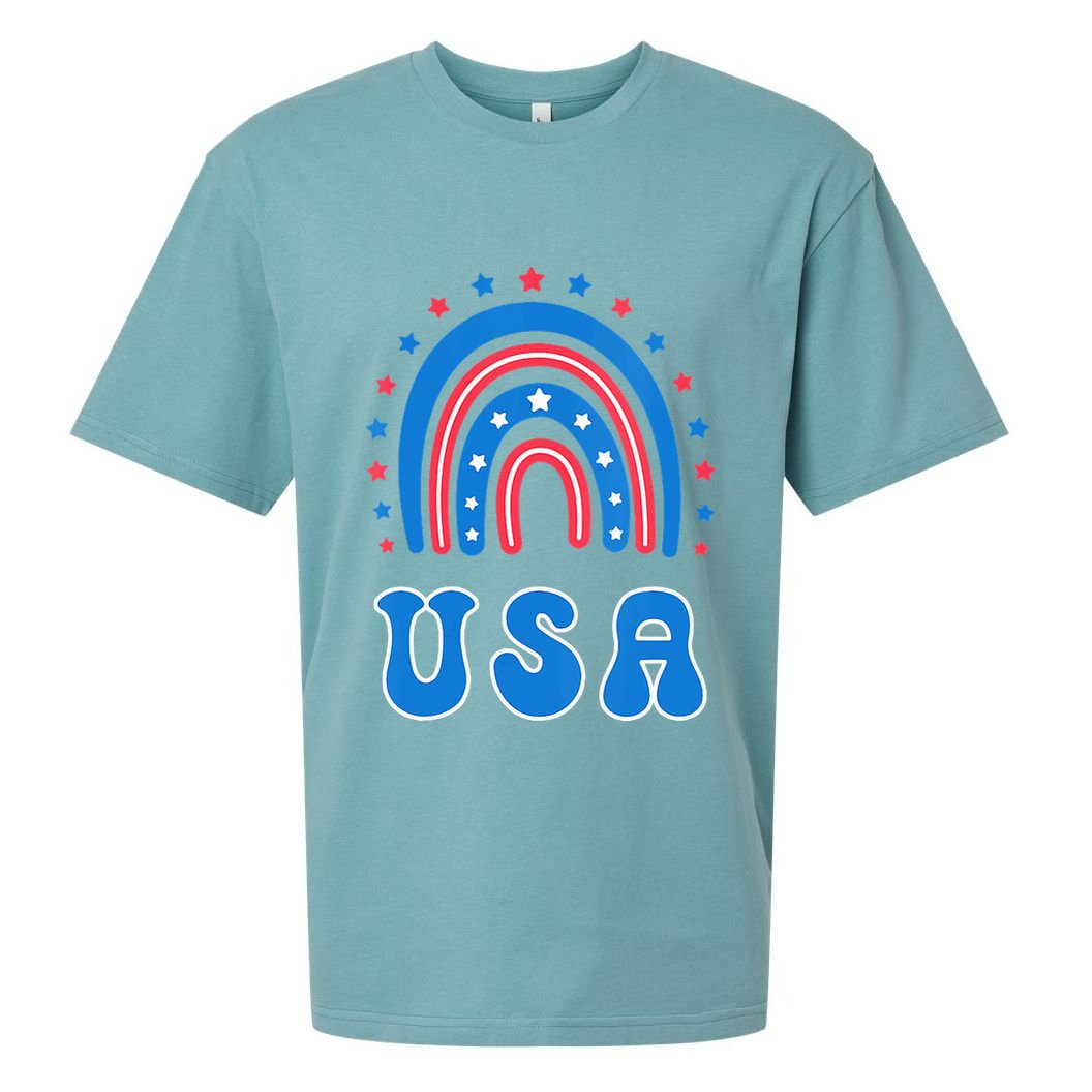 Usa Patriotic Proud To Be An American Sueded Cloud Jersey T-Shirt