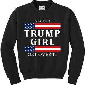 Usa Patriotic Proud Trump Girl Vote America Flag Design Kids Sweatshirt