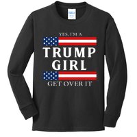 Usa Patriotic Proud Trump Girl Vote America Flag Design Kids Long Sleeve Shirt