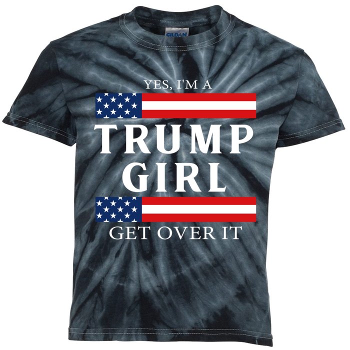 Usa Patriotic Proud Trump Girl Vote America Flag Design Kids Tie-Dye T-Shirt