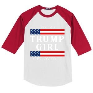 Usa Patriotic Proud Trump Girl Vote America Flag Design Kids Colorblock Raglan Jersey