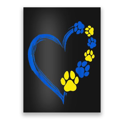 Ukraine Print Pawprint Heart Animal Lover Love Pet Dog Mom Poster