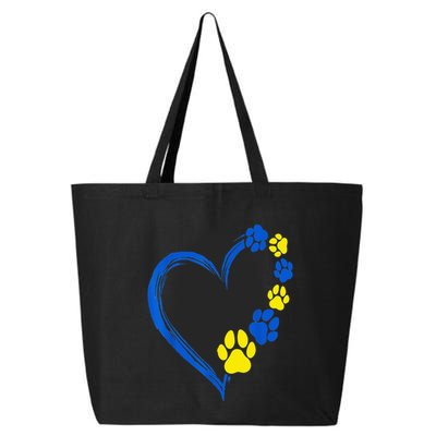 Ukraine Print Pawprint Heart Animal Lover Love Pet Dog Mom 25L Jumbo Tote