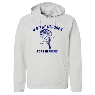 US Paratroops Paratroopers Fort Benning WW2 Performance Fleece Hoodie