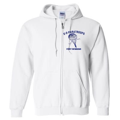 US Paratroops Paratroopers Fort Benning WW2 Full Zip Hoodie