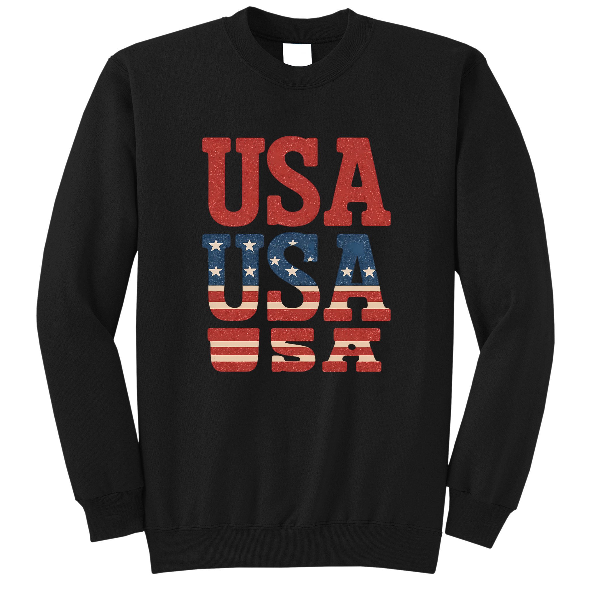 USA Patriotic Print Sweatshirt