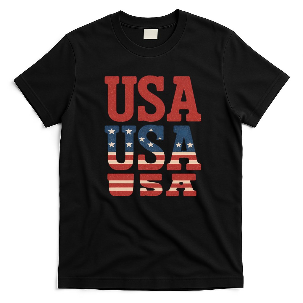 USA Patriotic Print T-Shirt