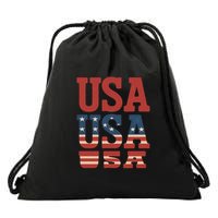 USA Patriotic Print Drawstring Bag