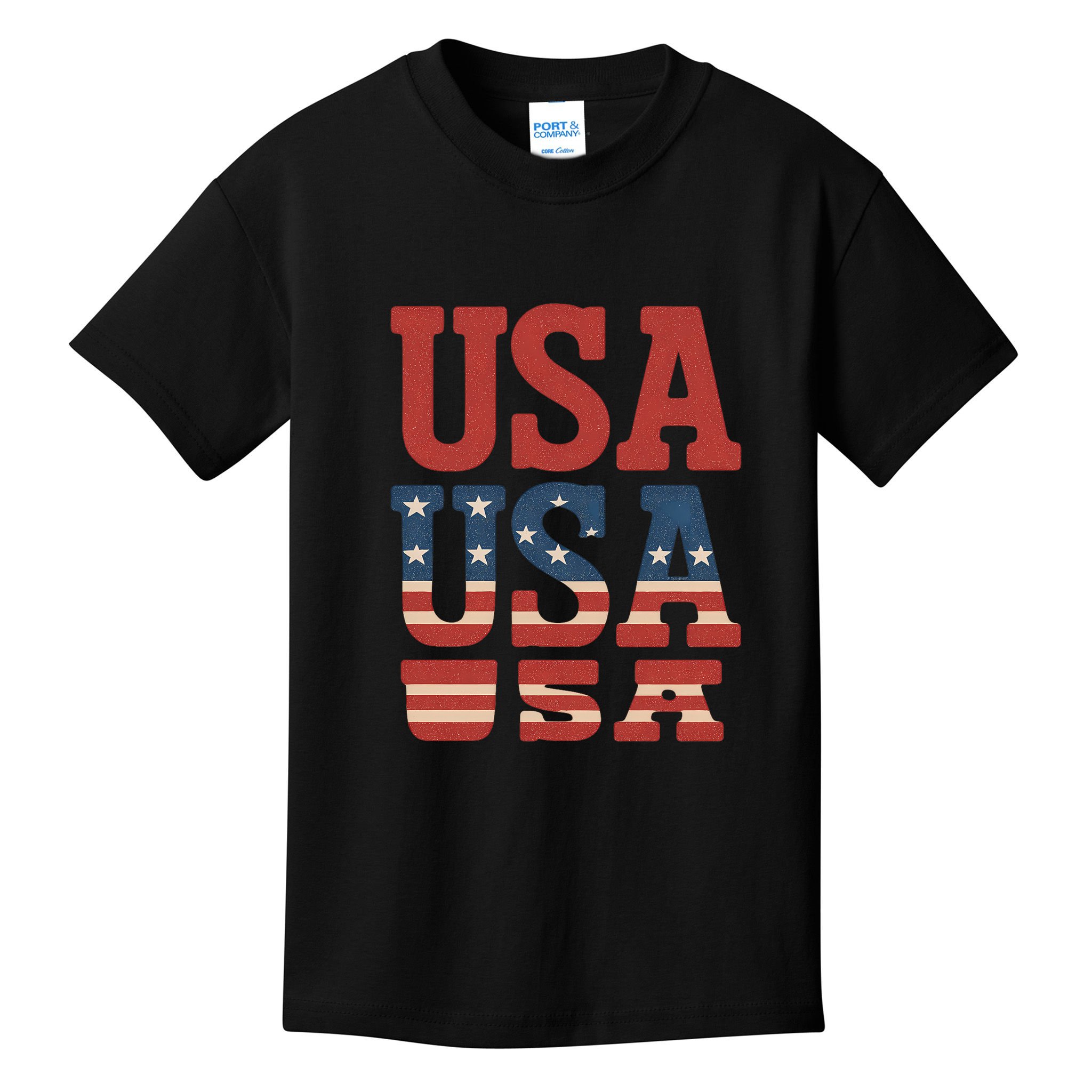USA Patriotic Print Kids T-Shirt