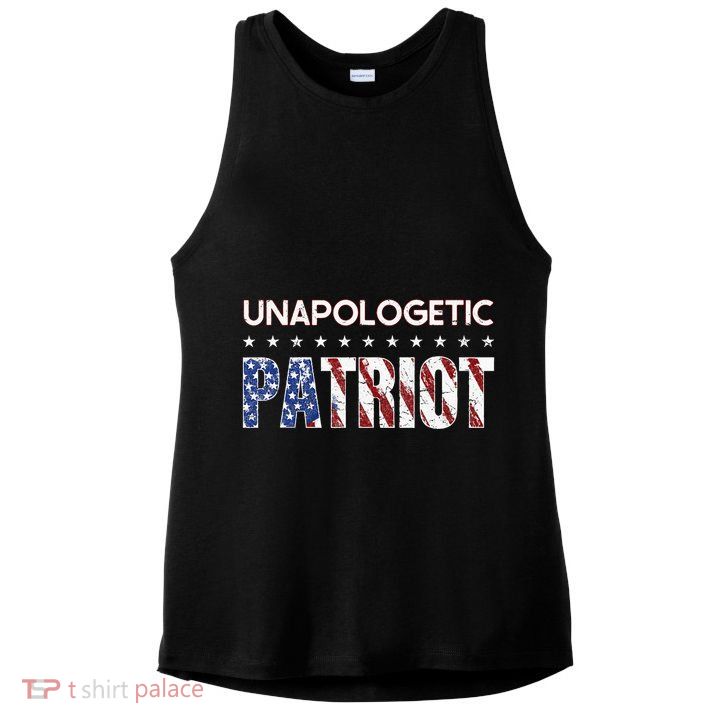 Unapologetic Patriot Patriotic American Conservative Ladies PosiCharge Tri-Blend Wicking Tank