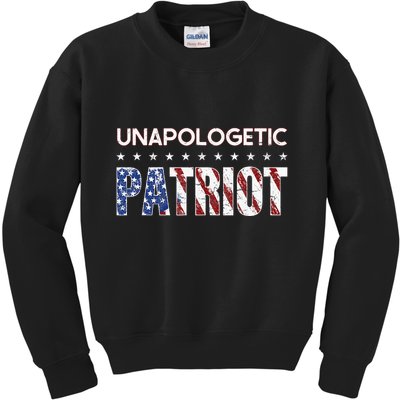 Unapologetic Patriot Patriotic American Conservative Kids Sweatshirt