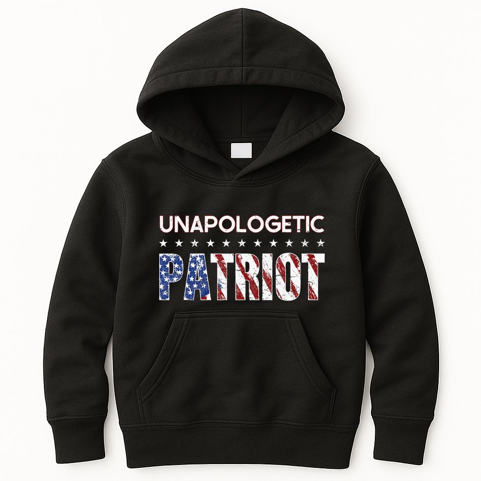 Unapologetic Patriot Patriotic American Conservative Kids Hoodie