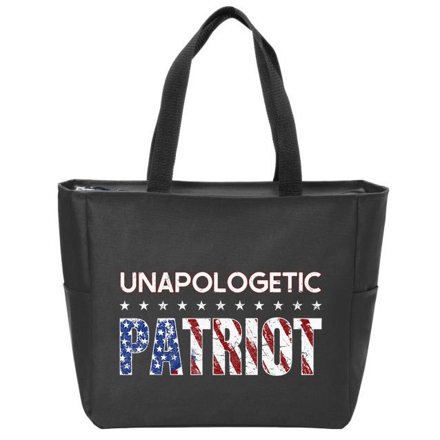 Unapologetic Patriot Patriotic American Conservative Zip Tote Bag