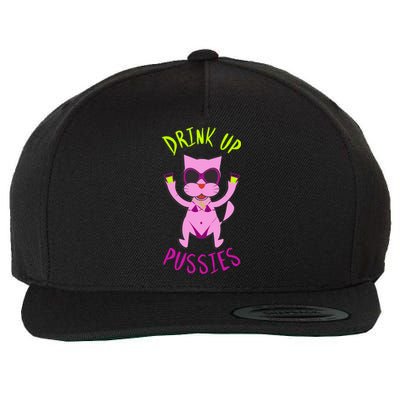 Up Pussies Party Witches And Bitches Gift Cat Lovers Sign Gift Wool Snapback Cap