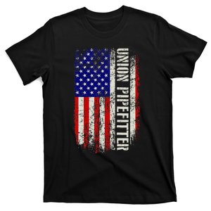 Union Pipefitter Plumber Plumbing Usa Flag Pipe Fitter T-Shirt