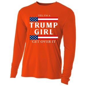 Usa Patriotic Proud Trump Vote America Flag Design Gift Cooling Performance Long Sleeve Crew