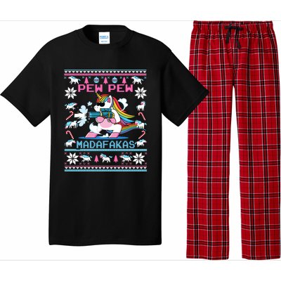 Unicorn Pew Pew Madafakas Ugly Christmas Pajama Set