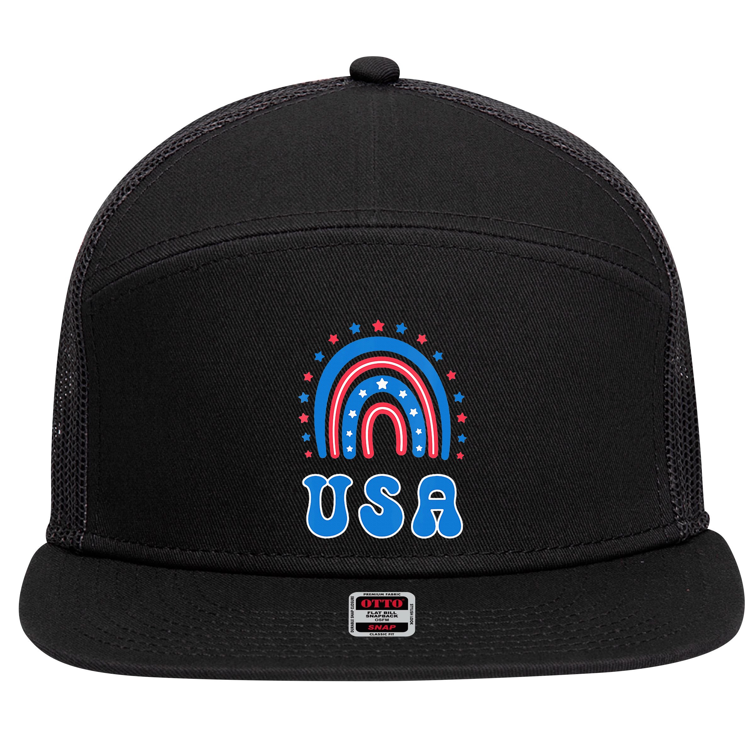 Usa Patriotic Proud To Be An American 7 Panel Mesh Trucker Snapback Hat