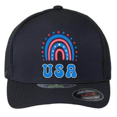 Usa Patriotic Proud To Be An American Flexfit Unipanel Trucker Cap