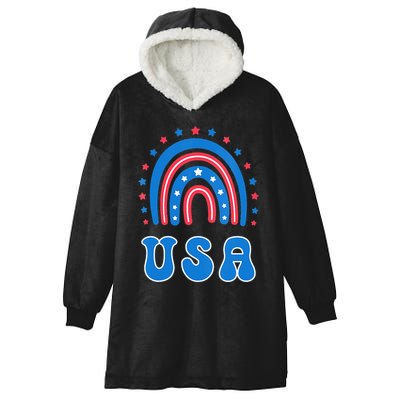 Usa Patriotic Proud To Be An American Hooded Wearable Blanket