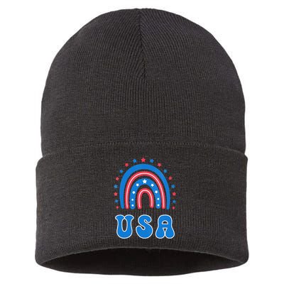 Usa Patriotic Proud To Be An American Sustainable Knit Beanie