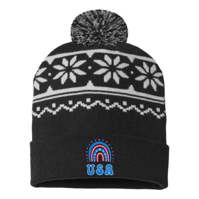 Usa Patriotic Proud To Be An American USA-Made Snowflake Beanie