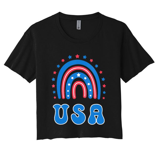 Usa Patriotic Proud To Be An American Crop Top
