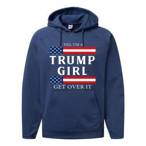 Usa Patriotic Proud Trump Vote America Flag Design Gift Performance Fleece Hoodie