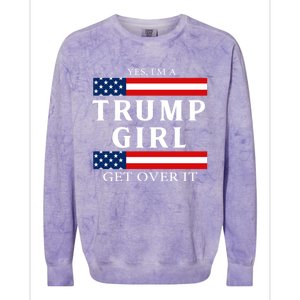 Usa Patriotic Proud Trump Girl Vote America Flag Design Colorblast Crewneck Sweatshirt