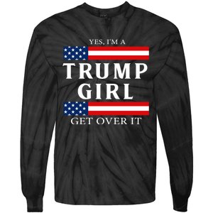 Usa Patriotic Proud Trump Girl Vote America Flag Design Tie-Dye Long Sleeve Shirt