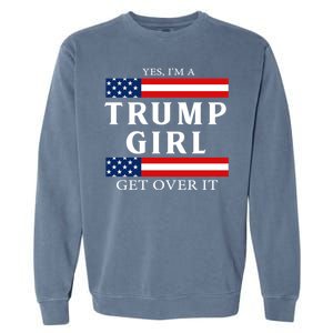 Usa Patriotic Proud Trump Girl Vote America Flag Design Garment-Dyed Sweatshirt