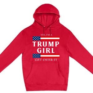 Usa Patriotic Proud Trump Girl Vote America Flag Design Premium Pullover Hoodie